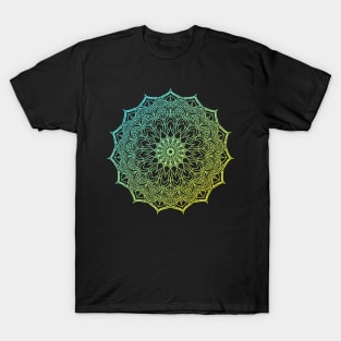 Mandala in blue and yellow T-Shirt